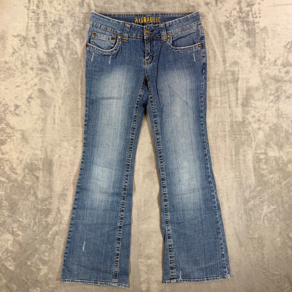 Vintage Hydraulic Low Rise Flare Jeans Women's Size 10 Light Blue Denim Pants
